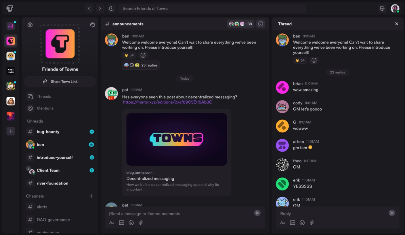 a16z领投Coinbase跟投：Towns如何重构Web3社交的经济模型？