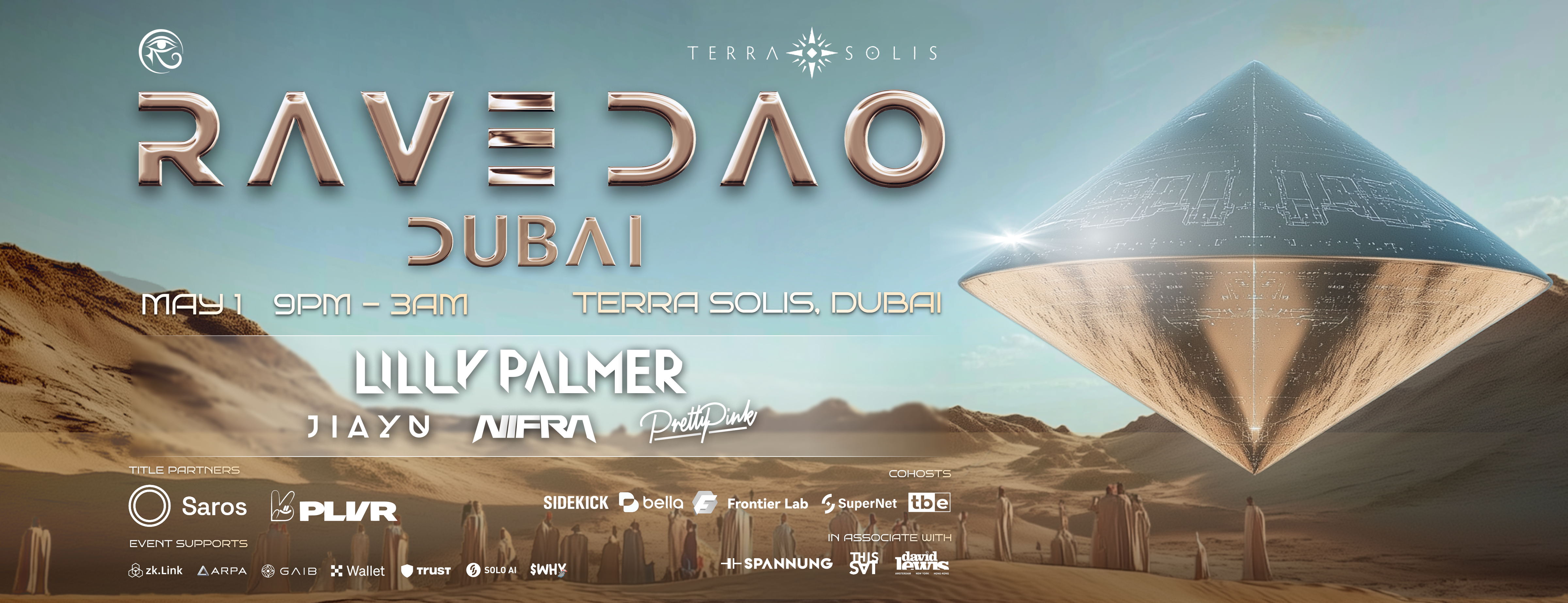 RaveDAO一周年登陆迪拜沙漠，联手Tomorrowland旗下Terra Solis，女性力量强势觉醒｜Token2049期间不可错过的Techno觉醒夜